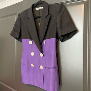 Vintage Tahari Short Sleeve Double Breasted Blazer Top